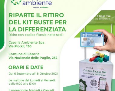 Casoria Ambiente riparte con la distribuzione dei kit per la raccolta differenziata